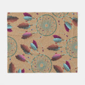 Paarse Turquoise inheemse droomvangers Fleece Deken (Voorkant (Horizontaal))