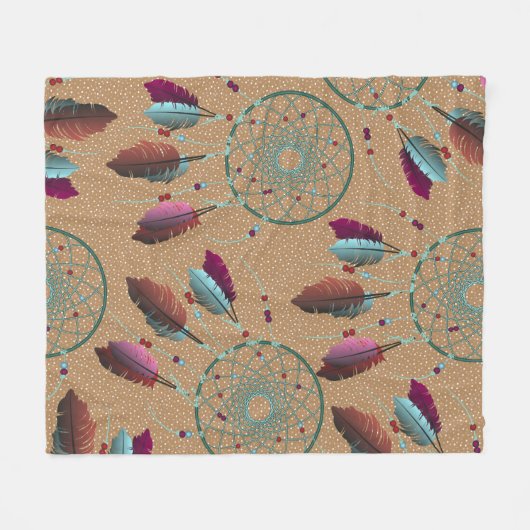 Paarse Turquoise inheemse droomvangers Fleece Deken (Voorkant (Horizontaal))