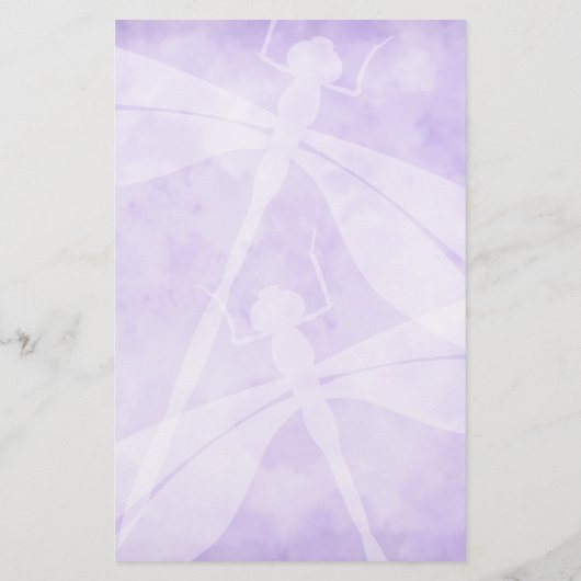 Paarse, turquoise libellen persoonlijk briefpapier (Achterkant)