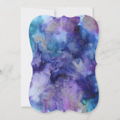 Paarse & Turquoise Marmeren Bruids Douche Uitnodig Kaart (Achterkant)