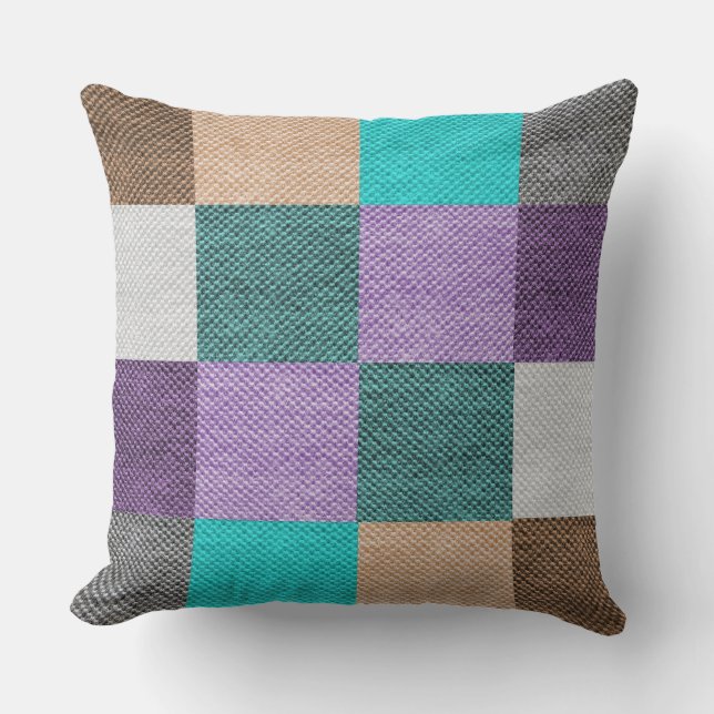 Paarse Turquoise Moderne Decoratie Grote Kussen (Voorkant)