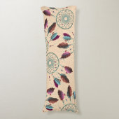Paarse Turquoise Native American Dream Catchers Lichaamskussen (Voorkant Verticaal)