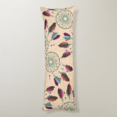 Paarse Turquoise Native American Dream Catchers Lichaamskussen (Achterkant (Verticaal))