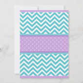 Paarse Turquoise Olifant Baby shower Invitation Kaart (Achterkant)