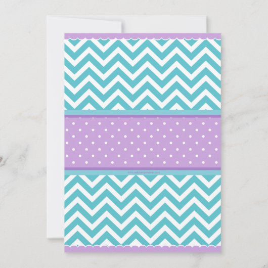 Paarse Turquoise Olifant Baby shower Invitation Kaart (Achterkant)