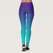 Paarse turquoise ombre fade leggings (Achterkant)