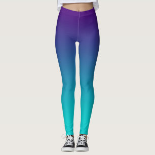 Paarse turquoise ombre fade leggings