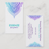 Paarse & turquoise op witte paisley kant visitekaartje (Voorkant / Achterkant)