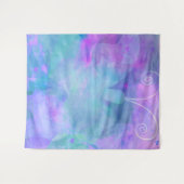 Paarse Turquoise Pastel Vlinder Feest Achtergrond Wandkleed (Voorkant (horizontaal))