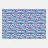 Paarse turquoise pauwenveren inpakpapier vel (Voorkant 3)