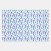 Paarse turquoise pauwenveren inpakpapier vel (Voorkant)
