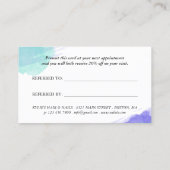 Paarse Turquoise Smudge Calligraphy Verwijs een vr Aanbevelingskaartje (Achterkant)