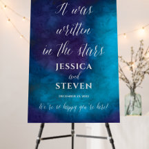 Paarse Turquoise Stars Galaxy Weddenschap Welkomst