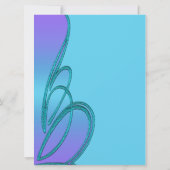 Paarse Turquoise Ster van David Bat Mitzvah Kaart (Achterkant)