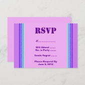 Paarse turquoise stripe RSVP (Voorkant / Achterkant)