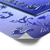 Paarse Turquoise Sweet Sixteen Feest Banner Poster (Hoek)