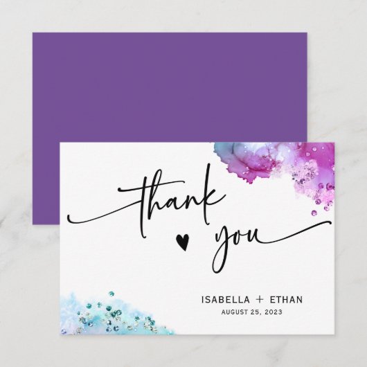 Paarse Turquoise Trouw  (Voorkant / Achterkant)