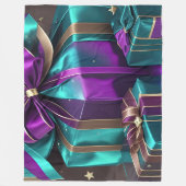 Paarse turquoise verpakte geschenken fleece deken (Voorkant)