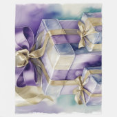 Paarse turquoise verpakte geschenken fleece deken (Voorkant)