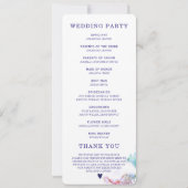 Paarse Turquoise Wedding Program Sjabloon Kaart (Achterkant)