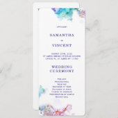 Paarse Turquoise Wedding Program Sjabloon Kaart (Voorkant / Achterkant)