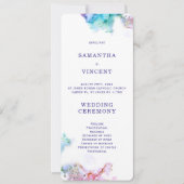 Paarse Turquoise Wedding Program Sjabloon Kaart (Voorkant)