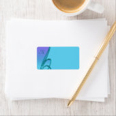 Paarse Turquoise Wervel Monogram Adreslabels Etiket (Insitu)