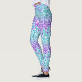 Paarse turquoise & white paisley patroon no2 leggings (Links)
