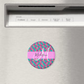 Paarse Turquoise Zeemeermin Glitter Glans Monogram Magneet (Insitu (Vaatwasser))