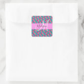 Paarse Turquoise Zeemeermin Glitter Glans Monogram Vierkante Sticker (Tas)