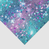 Paarse Turquoise Zeemeermin Sparkle Girly Glitz Tissuepapier (Detail)