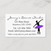 Paarse Tutu Dance Ballet Ballerina Studio Docent Visitekaartje (Voorkant)