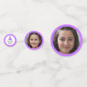 Paarse tutu jurk 12e verjaardag aangepaste foto confetti (Voorkanten)