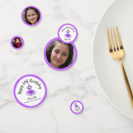 Paarse tutu jurk 12e verjaardag aangepaste foto confetti