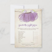 Paarse Tutu raad het juiste prijsspel Kaart (Voorkant)