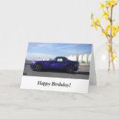 Paarse TVR Verjaardag Kaart (Gele Bloem)