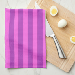 Paarse twee-tint strepen theedoek
