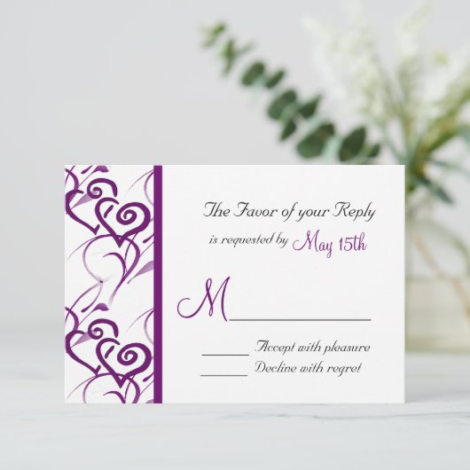 Paarse tweekleurig zwijn weduwschap RSVP (Staand voorkant)