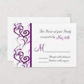 Paarse tweekleurig zwijn weduwschap RSVP (Voorkant / Achterkant)