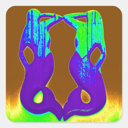 paarse tweeling vierkante sticker (Voorkant)