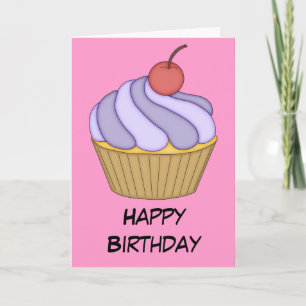 Paarse tweetone cupcake-kaart kaart