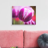 Paarse tweetone Tulp Canvas Afdruk (Insitu (Woonkamer))