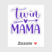 Paarse Twin Mama Sticker (Vel)