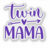 Paarse Twin Mama Sticker (Voorkant)
