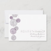 Paarse Twine Wereldbollen Wedding R.S.V.P. RSVP Kaartje (Voorkant)