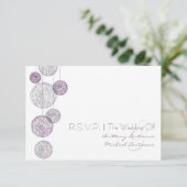 Paarse Twine Wereldbollen Wedding R.S.V.P. RSVP Kaartje (Staand voorkant)