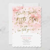 Paarse, Twinkle Stars, Waterverf, Baby Girl Kaart (Voorkant)