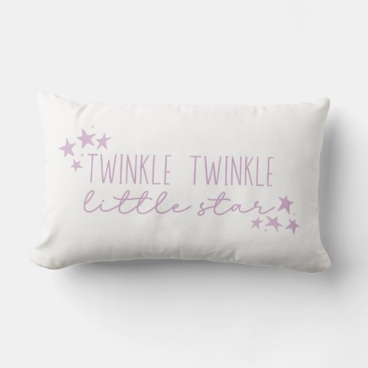 Paarse "Twinkle Twinkle Little Star" Baby Kwekerij Kussen (Voorkant)