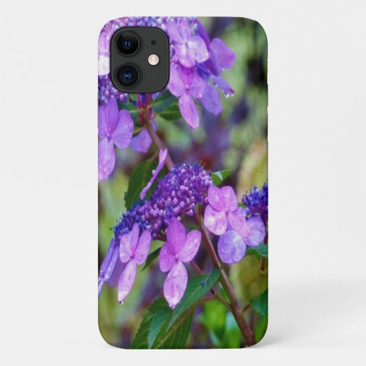 Paarse Twist and Shout Hortensia Bloem Case-Mate iPhone Case (Achterkant)