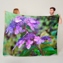Paarse Twist and Shout Hortensia Bloem Fleece Deken